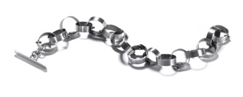 RIVET $300-sterling silver bracelet with lightly brushed surface (7 1/2" long) RIVET $300-sterling silver bracelet with lightly brushed surface (7 1/2" long)